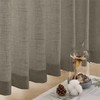 Pinch Pleated Semi Sheer Linen Curtains 108 Inches Long, Taupe