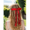 4pcs Ribbon Bowknot Hair Clips for Women with Long Tails,