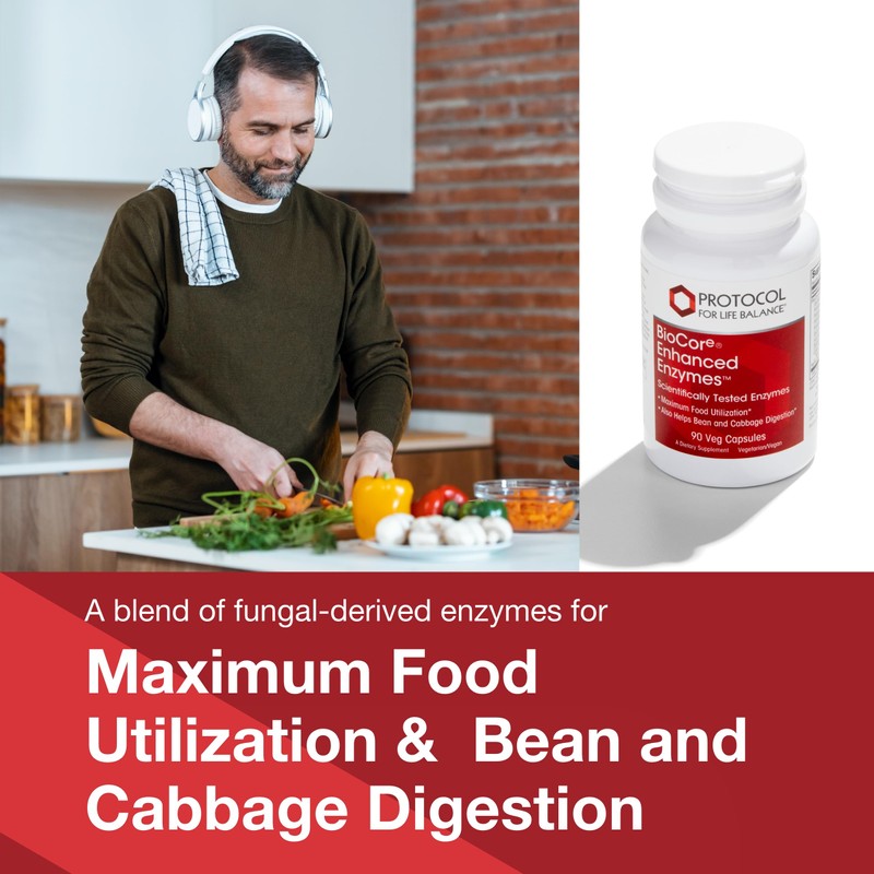 Protocol BioCore Enhanced Enzymes - Helps Digest Beans & Cruciferous