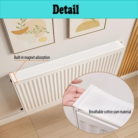 Radiator Dust Cover, 120 cm Magnetic Radiator Protective Cover, Breathable Radiator Cover, Dust Filter Cover (120 x 10 cm)
