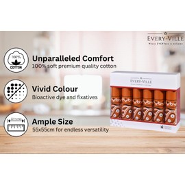 EVERY-VILLE Where EVERYone is Welcome 6 Pack Burnt Orange Bandana for Women Men Gift Packaging - 55x55cm, Paisley - Cowgirl Cowboy Motorbike Accessories Scarf Headband Neckerchief