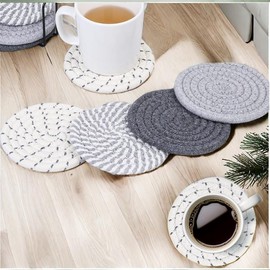 MSIHEY Kitchen Pot Holder for Hot Dishes, 4 Heat Resistant Hot Pads, Pot Holders for Kitchen Countertop, Table, Household Utensils, Farmhouse Decor