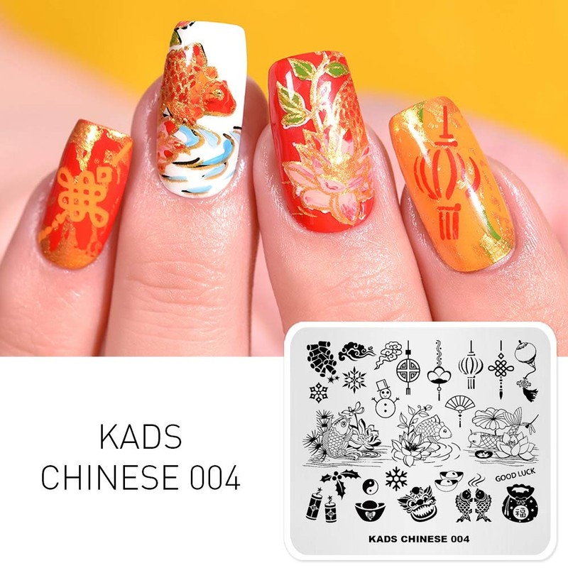 Alexnailart Nail Art Stamping Plate Chinese Style Summer Template Image