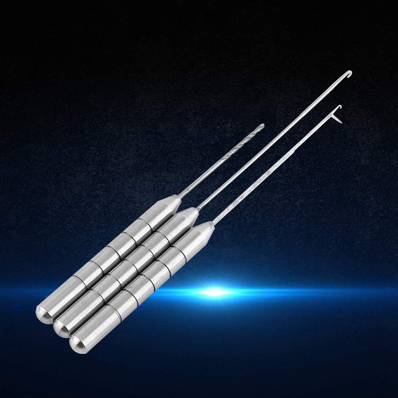 Fish Drill Tackle, Durable Silver Aluminum Alloy Convenient Bait Needle