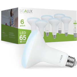 Sigalux LED Flood Lights Indoor, BR30 LED Bulb 65W Equivalent, Dimmable Recessed Light Bulbs 5000K Daylight Can Light Bulbs 650LM, E26 Base Bulged Light Bulbs UL Listed, Pack of 6