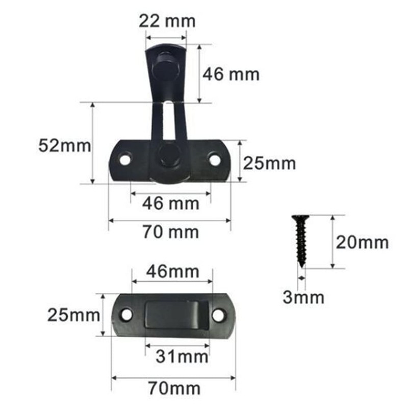KAFENDA Barn Door Bathroom Lock Flip Pocket Door Lock Screen
