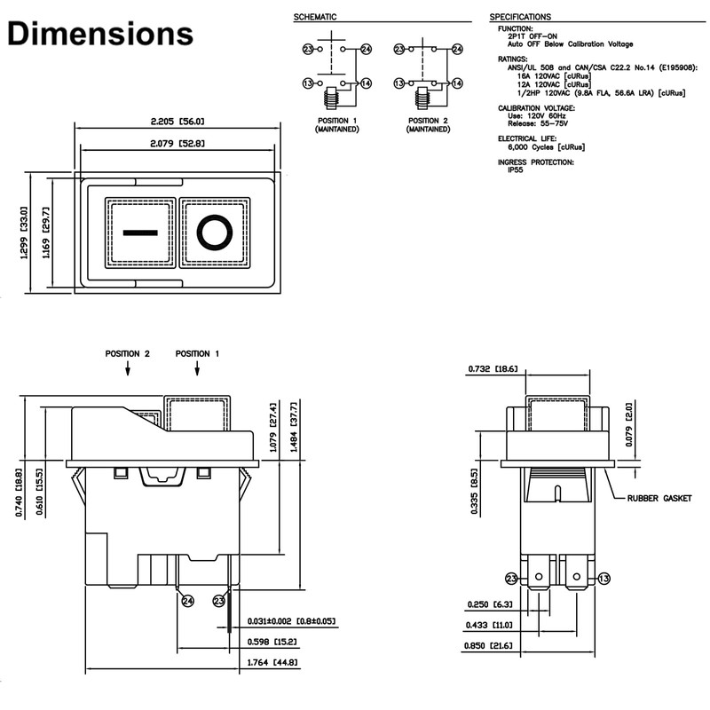 KJD17 Electromagnetic Pushbutton Switch - 120V/220V 4-Pin 16A for Garden