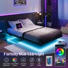 Liians Full Size Modern Floating Bed Frame with Smart LED