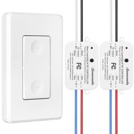 DEWENWILS Wireless Light Switch and Receiver Kit, 10A/1200W, No in-Wall Wiring Required,Remote Control Wall Switch Lighting Fixture for Ceiling Lights, Fans, Lamps,100 Ft RF Range, Programmable