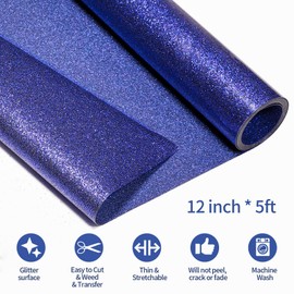 VINYL FROG Heat Transfer Vinyl Roll for Rubber Sheet, T-shirt, and More (Dark Blue) 155cm*25cm