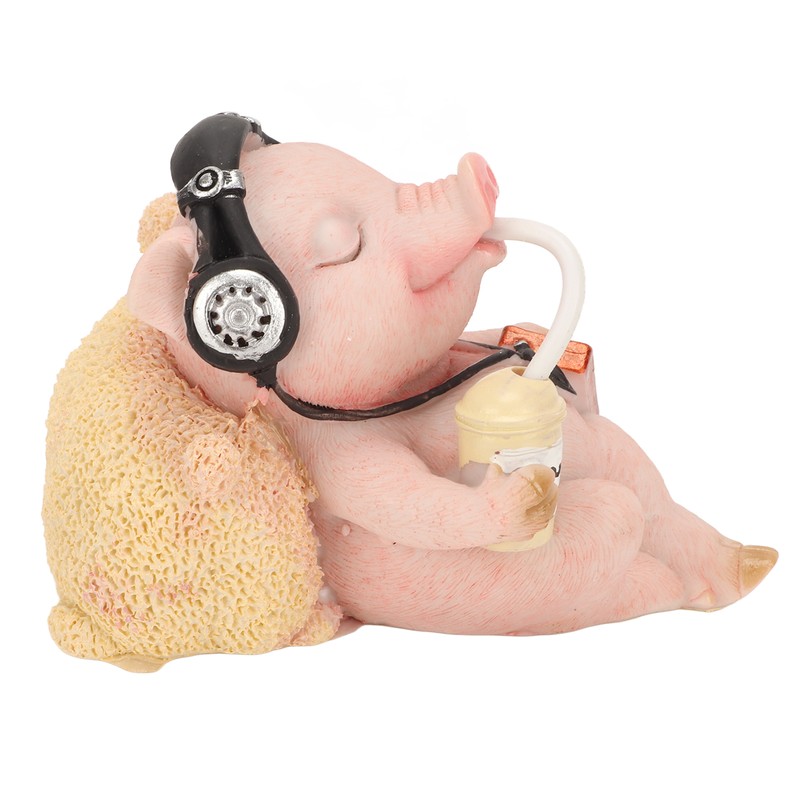 Pig Statue Mini Funny Casual Musical Resin Pig Art Figurine
