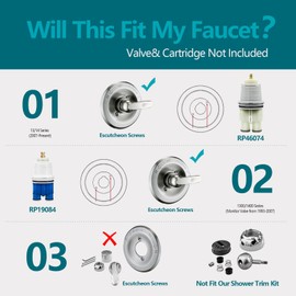 Ultrimkit 5" Dual Shower Faucet Compatible with 13/14 Series Tub Trim Kit, High Pressure Round Rain Shower Head& Handheld Set Faucet System, Brushed Nickel (Valve& Catridge Not Inclued)