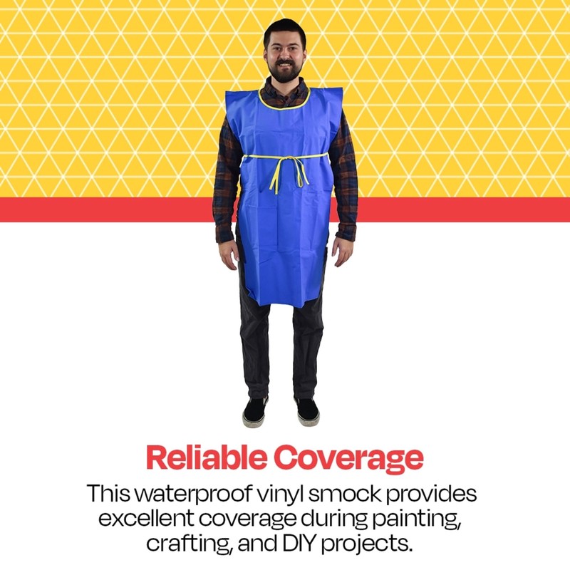 School Smart Vinyl Apron with Pocket, Waterproof, 33 x 21