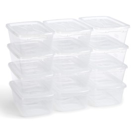 Rubbermaid Cleverstore 6 Qt Clear Storage Bins with Lids, 12-Pack, Stackable, BPA-Free, Made in USA