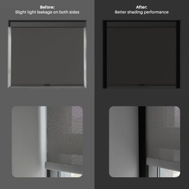 Blindify Light Blockers Blackout Side Tracks, PVC Blackout Side Strips for Window Shades and Blinds, Light Blocking Strips for Bedroom 2 Pcs(Black, 58")