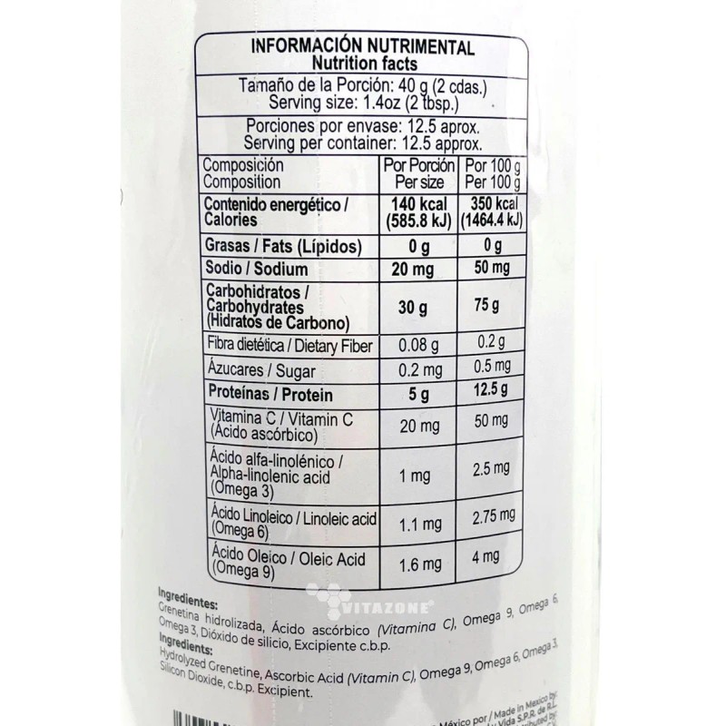 3 Botes Grenetina Hidrolizada Natural 500 Grs Pretty Bee.