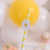 Disposable Daisy Paper Straws - Floral Straws for Kids Birthday