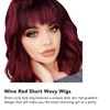 Peluca Roja, Pelucas Para Mujer, Pelucas Onduladas Cortas, Rizada Corta