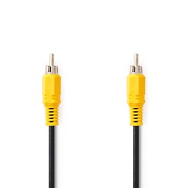 Nedis Composite Video Cable | RCA | RCA | Nickel Plated | 480p | 10.0 m | Round | PVC | Black | Label