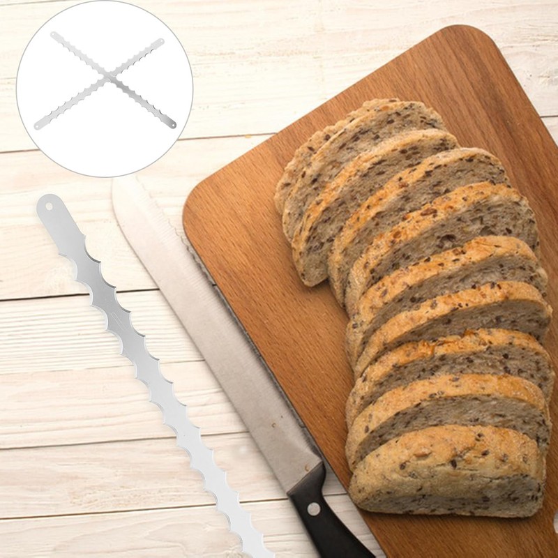 Luxshiny 2Pcs Stainless Steel Bread Cutter Blades Double Serrated Replacement
