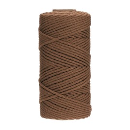 PATIKIL 3mm x 109 Yard Macrame Cord, Soft Cotton Colored Macrame Yarn String 4 Strand Twisted for Wall Hanging Plant Hanger Dreamcatcher DIY Knitting Supplies, Brown