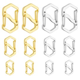 Maxqzin 12 PCS Necklace Shortener, Double Lobster Clasp 3 Size Silver and Glod Stainless Steel Lobster Clasp Necklace Shortener for DIY Jewelry Making and Repair