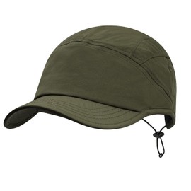 Clape Men Quick Dry Baseball Hat Nylon 5 Panel Cap Outdoor Hats Waterproof Trucker Hat Lightweight Running Cap, Green