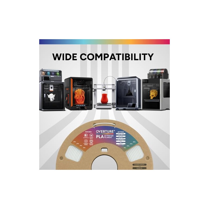 OVERTURE OVERTURE PLA Filament 1.75mm PLA 3D Printer Filament, 4kg