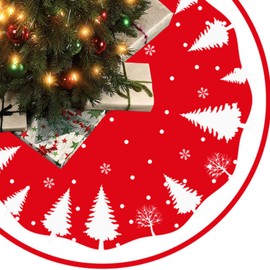 Christmas Tree Skirt Round 120 cm / 47 Inches Christmas Tree Blanket Round Christmas Tree Blanket Tree Blanket Christmas Tree Underlay Christmas Tree Rug Round for Christmas Tree Decorations (A)