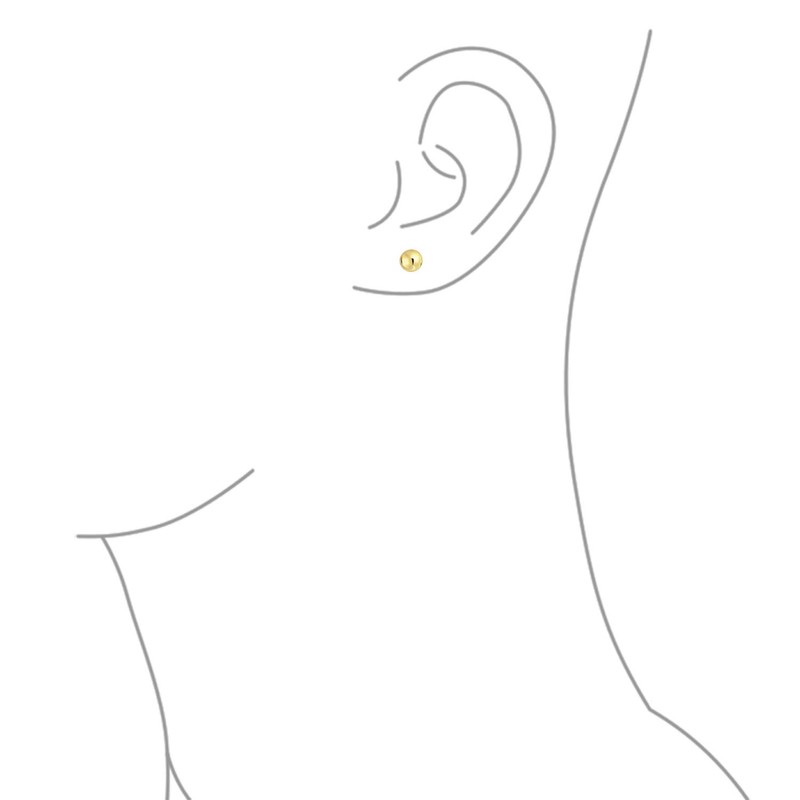 Simple Classic Style Hollow Childrens Round Ball Stud Earrings 14K