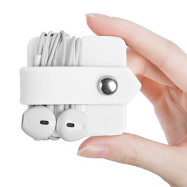 ELFRhino Silicone Earphone Organizer Earphone Wrap Winder Headphone Cord Organizer Wrap Winder Manager/Cable Winder(White, 1 Piece)