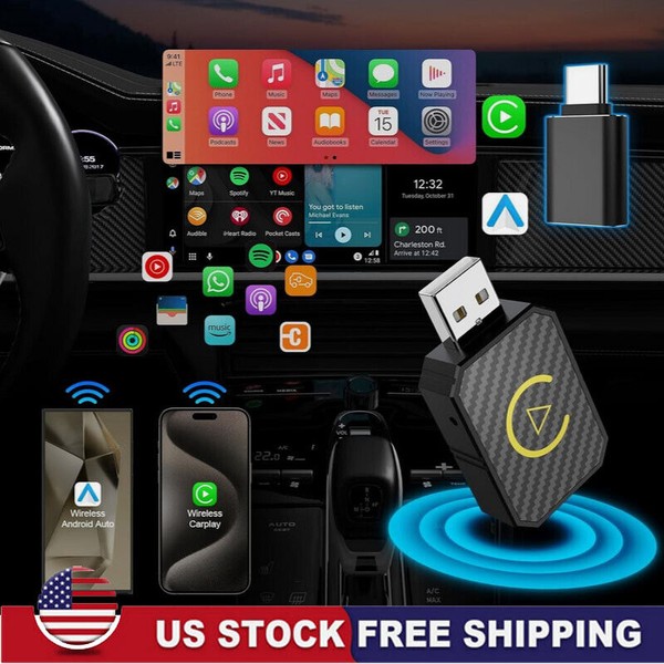 Android Auto Wireless Adapter & Carplay Wireless Adapter 2-in-1 Wireless