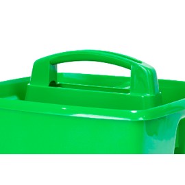 Storex 3-Compartment Small Caddy – Multipurpose Classroom Organizer with Handle, Green, 5-Pack (00951U06C)