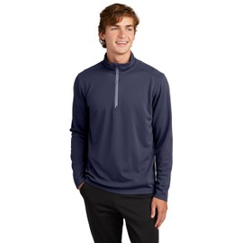 SPORT-TEK Sport-Wick Textured 1/4-Zip Pullover ST860, True Navy, Large