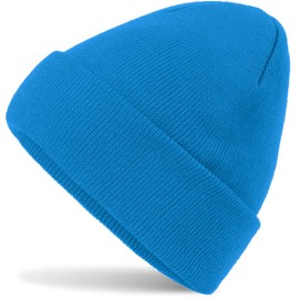 Women's Men's Knitted Hat, Women's Beanie Hat, Men's Winter Hat, for Women Men Unisex, Cuffed Hats Soft and Warm - Sapphire Blue, size: 40