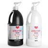 Smallbudi - Pintura acrílica blanca y negra, 69 onzas, botella
