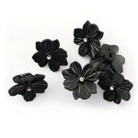 YYANGZ 6 Pcs Flower Kitchen Cabinet Knobs and Pulls Vintage Drawer Knobs Handles Drawer Pulls Single Hole Farmhouse Knobs for Dresser Drawers, 1.28inch
