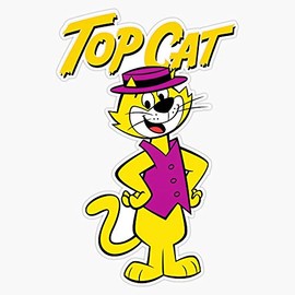 Leyland Designs Top Cat 2 Sticker Outdoor Rated Vinyl Sticker Decal for Windows, Bumpers, Laptops or Crafts 5"