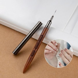 SILPECWEE Wooden Nail Art Brushes, Nail Art Liner Brush for Thin Details, Fine Drawing Liner Brush UV Gel Polish Painting Nail Design Tools Sizes - 6mm