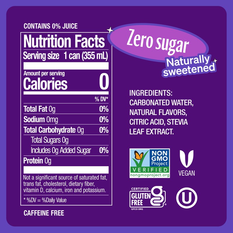 Zevia Zero Sugar Soda, Grape, 16 oz Cans (12-Pack) –