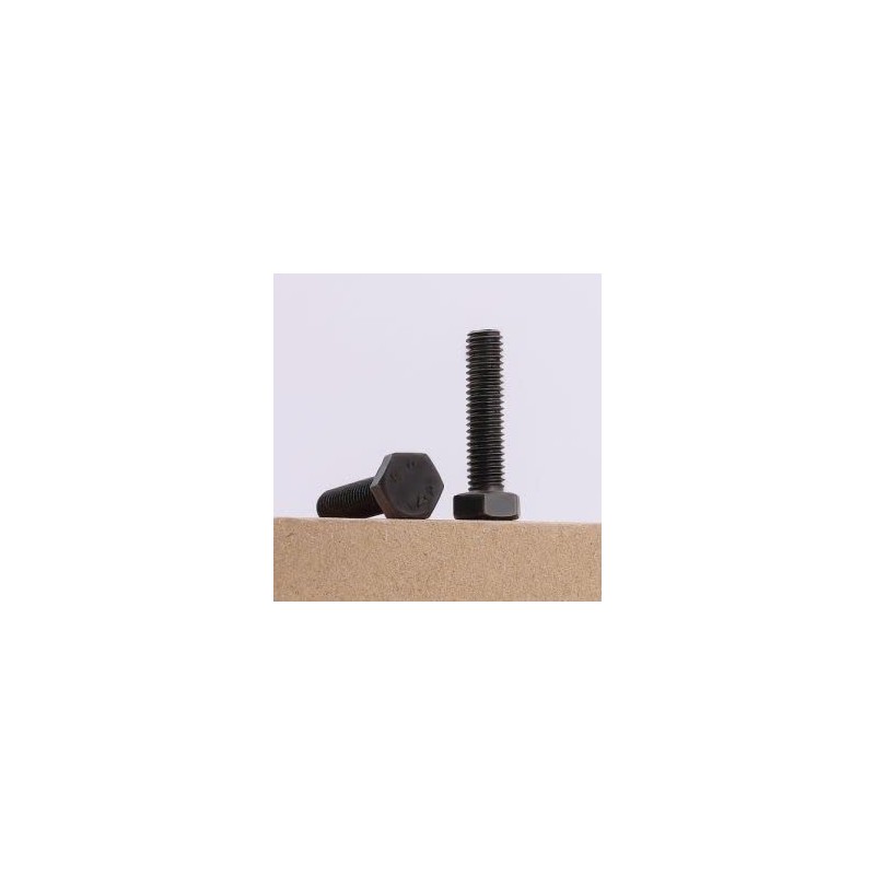 M12-1.75 x 50mm (6 pcs) Black Hexagon Head Bolt, Grade