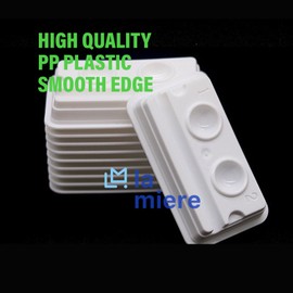 200 PCS Dental Disposable 2 Hole Mixing Wells, PMU Practice Kit, PMU Ink Tray, Microblading & PMU Pigments, Pigment Cups, Microblading Supplies (White, 200)