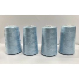 Unbranded Perial Co 4 Cones of Polyester Threads for Sewing Quilting Serger Light Blue