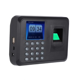 ASHATA Fingerprint Time Attendance Device, 2.4 Inch TFT LCD Screen Fingerprint Time Attendance Device 100-240V Time Attendance Device for Factories, Hotels, Schools (EU Plug)