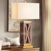 QiMH 31'' Rustic Table Lamp for Bedroom & Living Room,