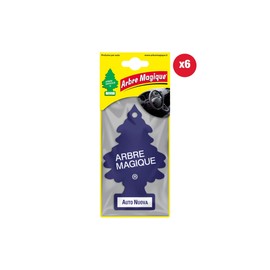 Arbre Magique Mono Car Air Freshener, Fragrance for New Car, Intense and Textured Scent, Lasts up to 7 Weeks, Made in Italy, Pack of 6