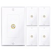 GearIT 4-Pack Coax/Coaxial F-Type Wall Plate, Single Gang for TV