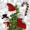 Christmas Ornaments - Snowman Santa Hat Candy Cane Stocking -