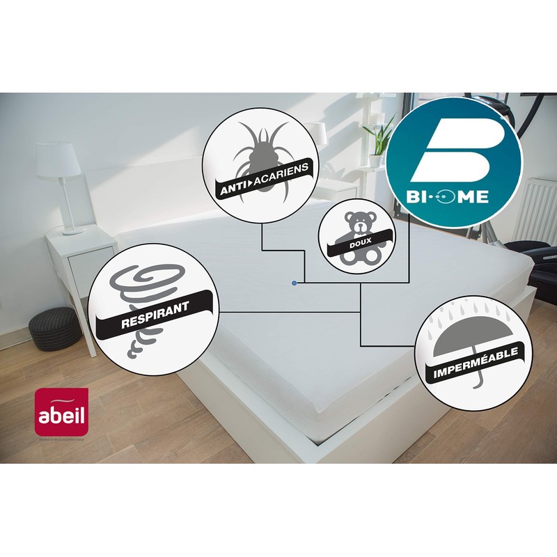 Abeil Mattress Protector, White, 160 x 200 cm