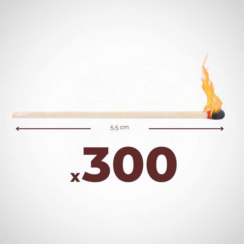 PROF Set di 3 scatole da 100 fiammiferi, lunghezza 5,5